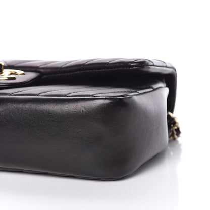 Chanel Calfskin Chevron Medium Single Flap Black 9 of 10