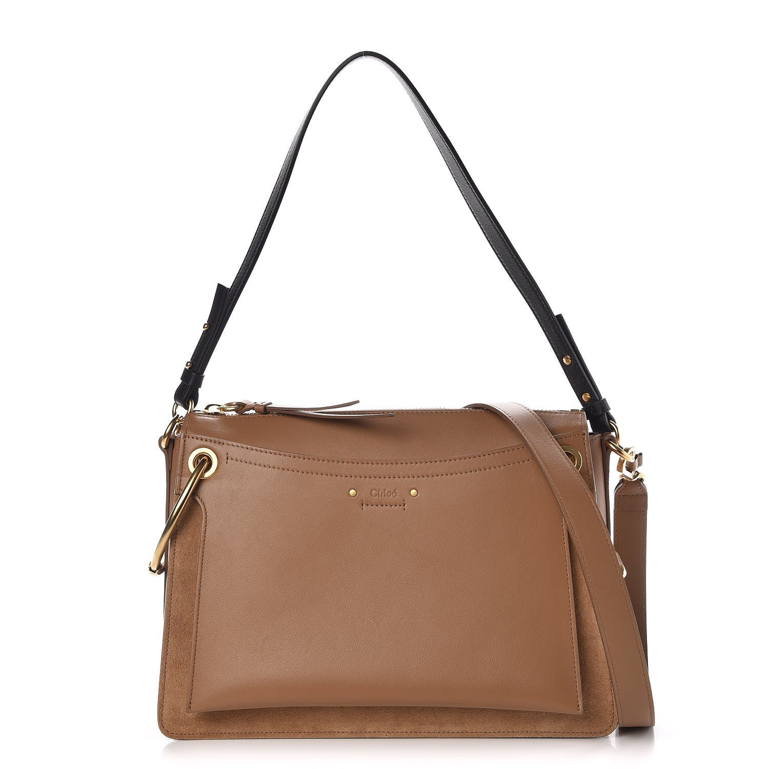 Chloe Calfskin Suede Medium Roy Bag Nut 1 of 10