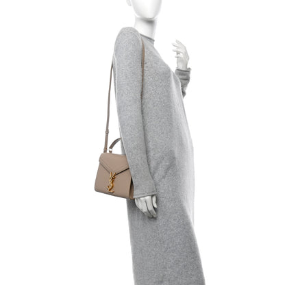 Saint Laurent Grain de Poudre Mini Classic Monogram Cassandra Top Handle Beige 2 of 13