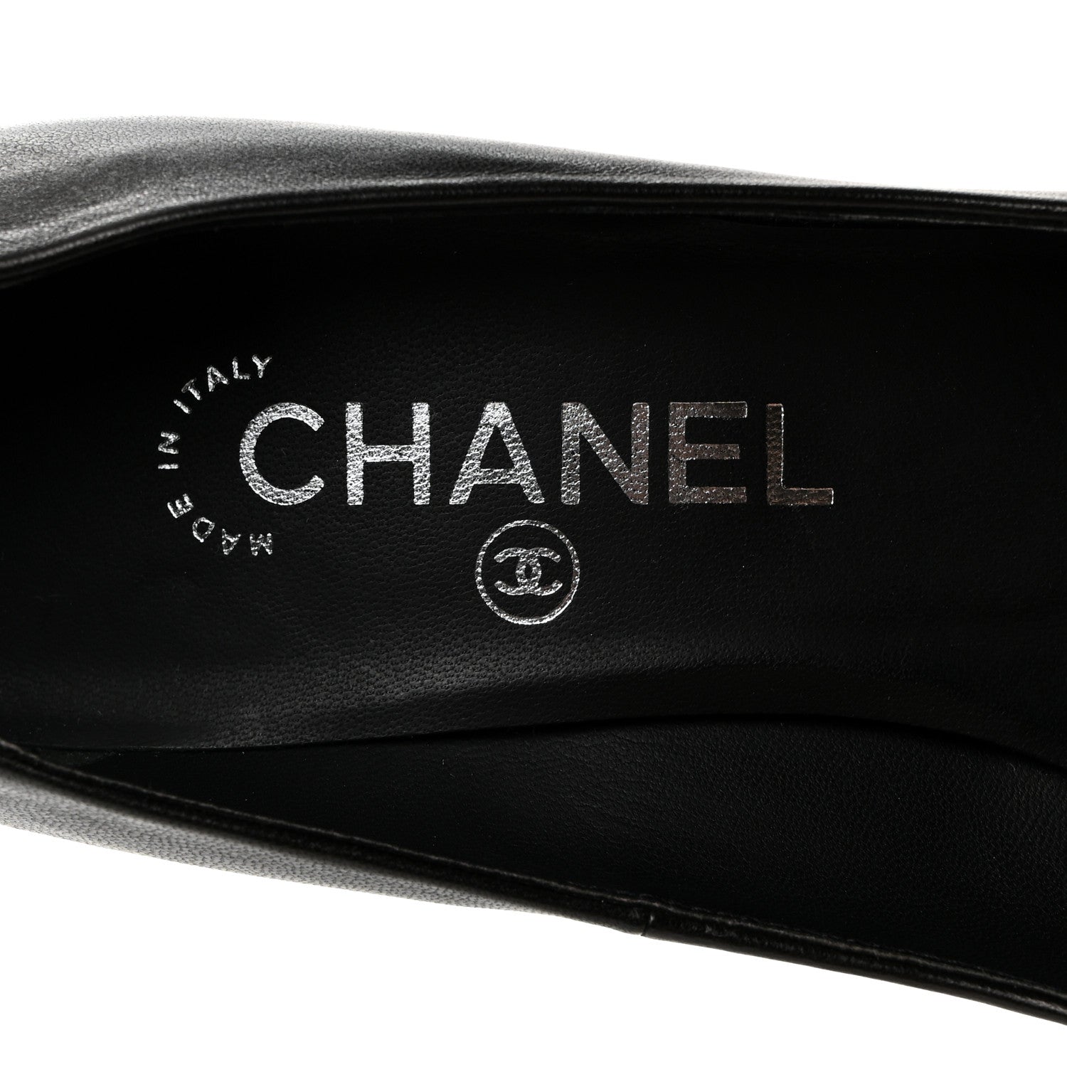 Chanel Calfskin Cap Toe CC Pumps 37 Black 6 of 9
