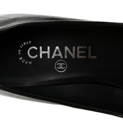 Chanel Calfskin Cap Toe CC Pumps 37 Black 6 of 9
