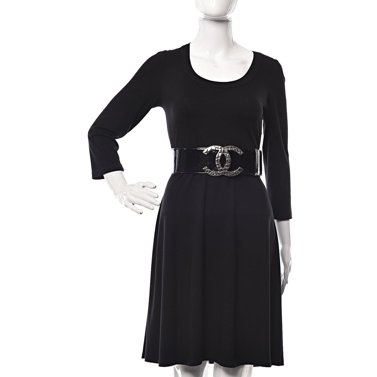 Patent Calfskin CC Wide Belt 80 32 Black