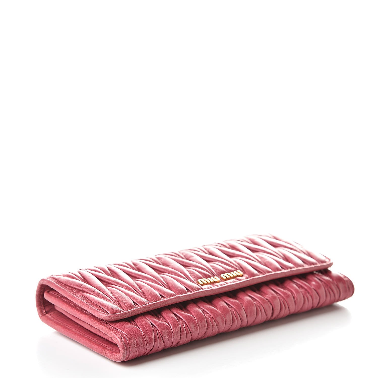 Miu Miu Nappa Matelasse Flap Wallet Peonia 4 of 10