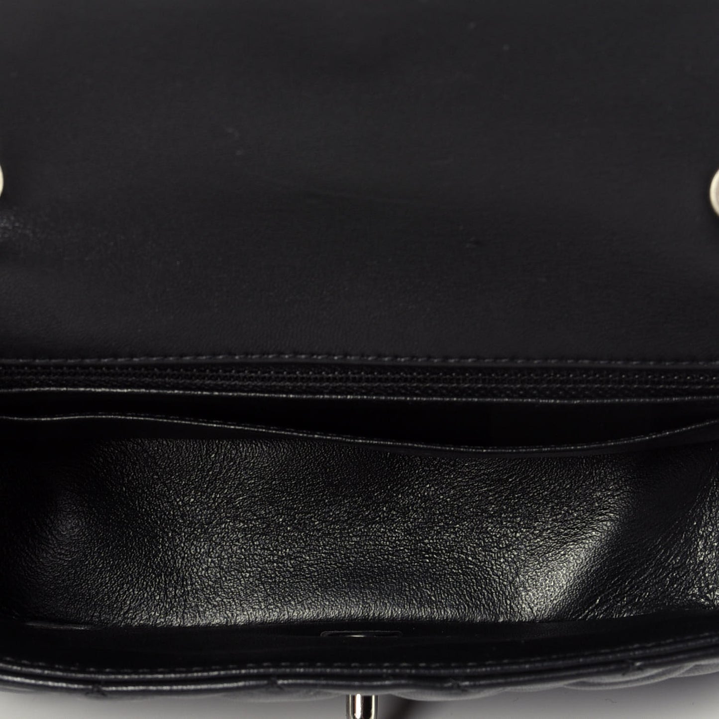 Lambskin Quilted Mini Rectangular Flap Black