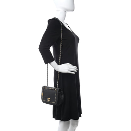 Chanel Lambskin Caviar Lovely Chains Flap Shoulder Bag Black 2 of 10