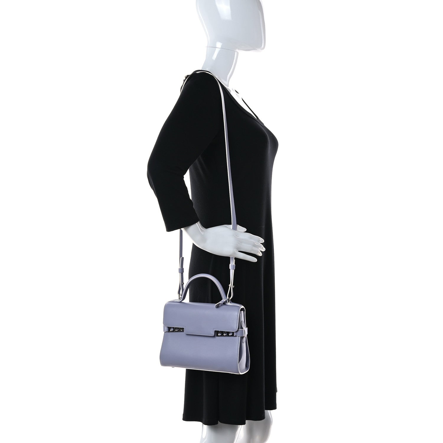 Delvaux Calfskin Mini Tempete Satchel Lilas 2 of 20
