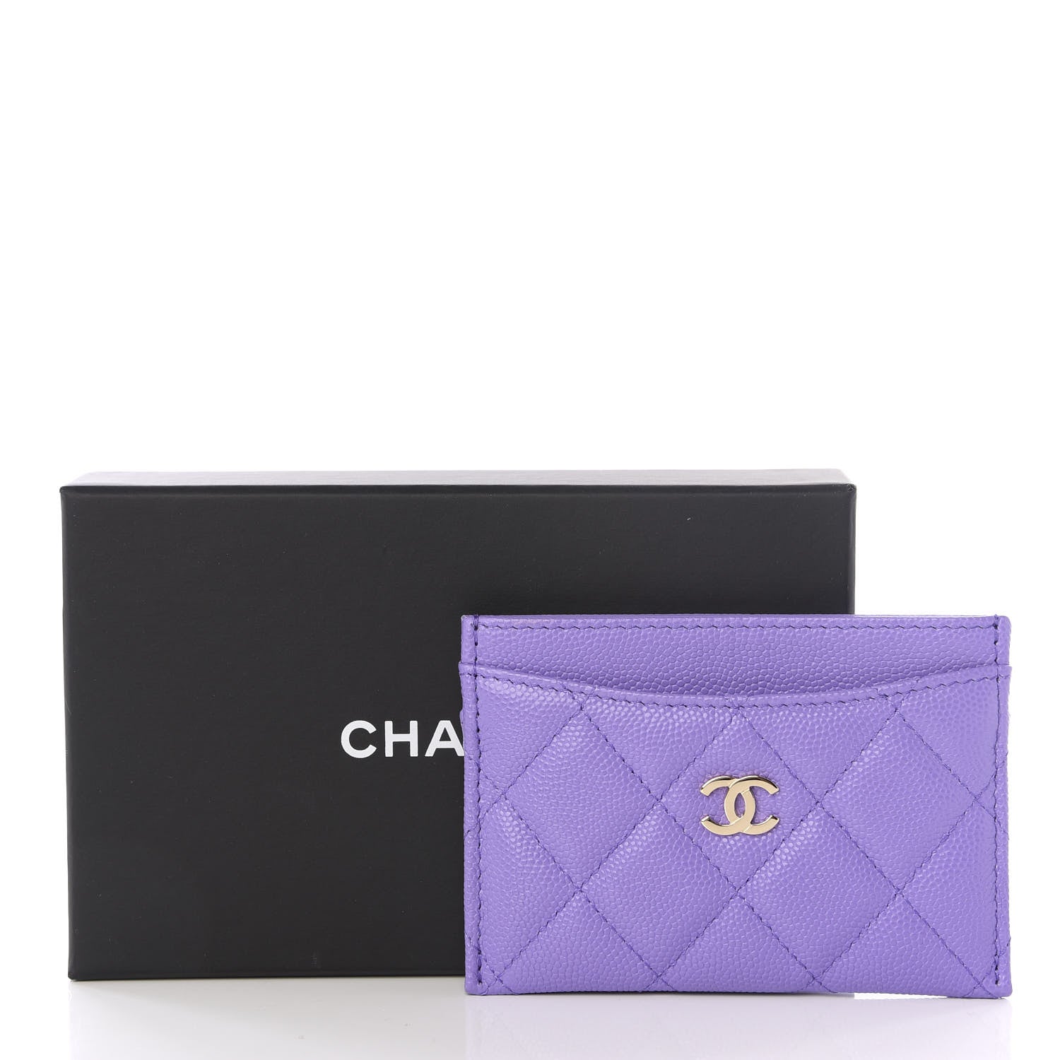 Chanel Caviar Quilted Card Holder Purple 8 of 8