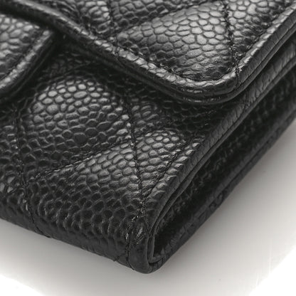 Chanel Caviar Quilted Flap Card Holder Wallet Black 9 of 10