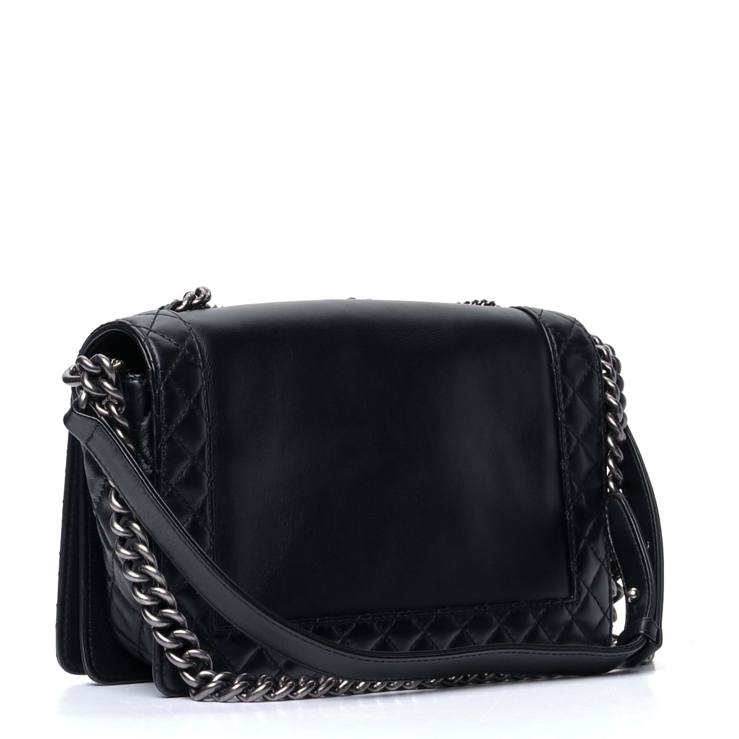 Chanel Calfskin Enchained New Medium Boy Flap Black 2 of 5