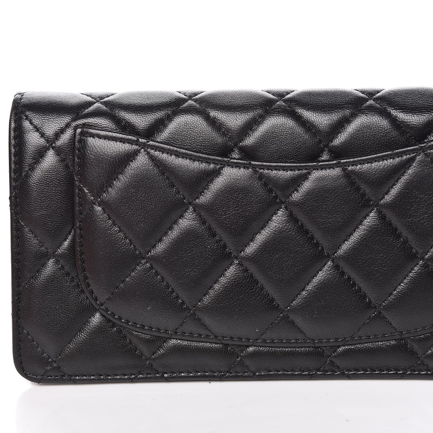 Lambskin Quilted Yen Wallet Black
