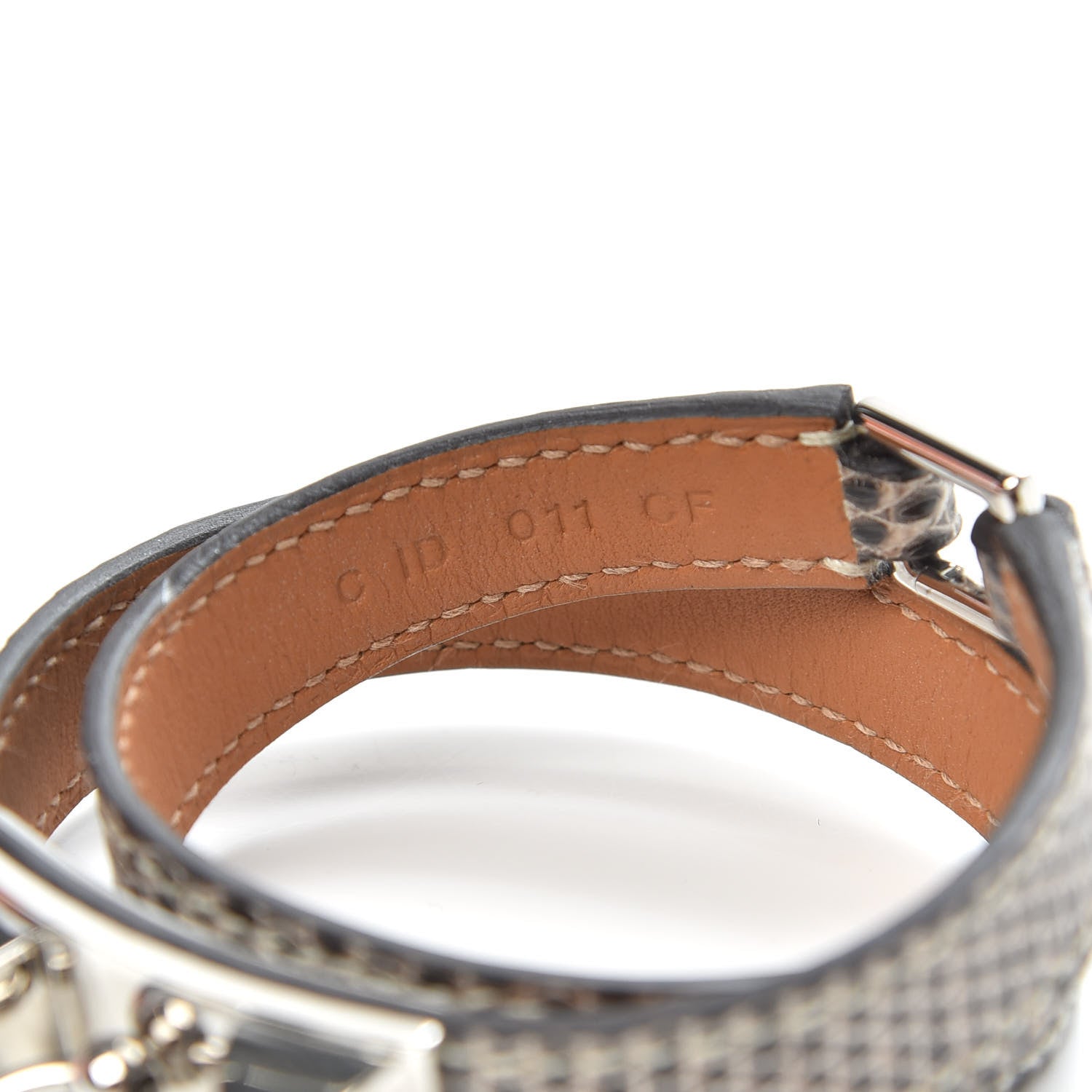 Hermes Lizard Rivale Double Tour Bracelet T3 Ombre 5 of 6