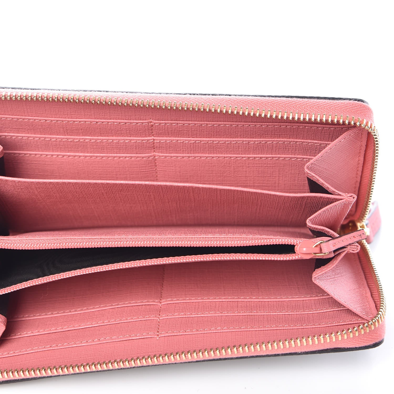 Gucci GG Supreme Monogram Embroidered Face Zip Around Wallet Pink 5 of 10