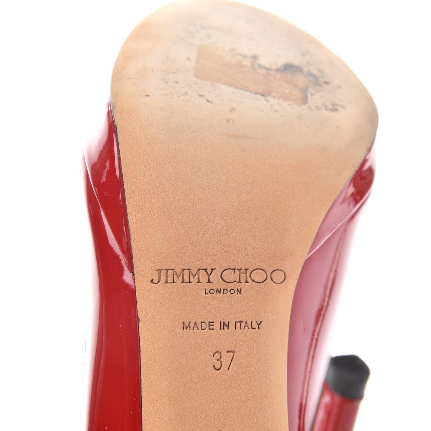 Patent Luna Platform Peep Toe Pumps 37 Red