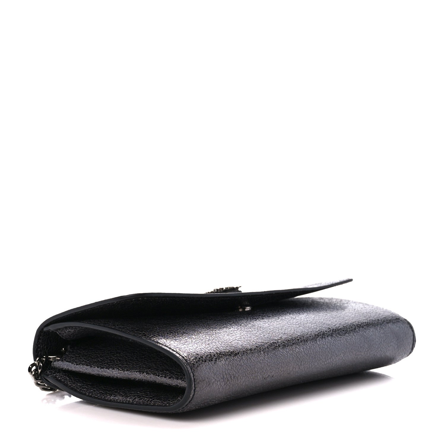 Versace Metallic Calfksin Virtus Wallet On Chain Grey 4 of 11