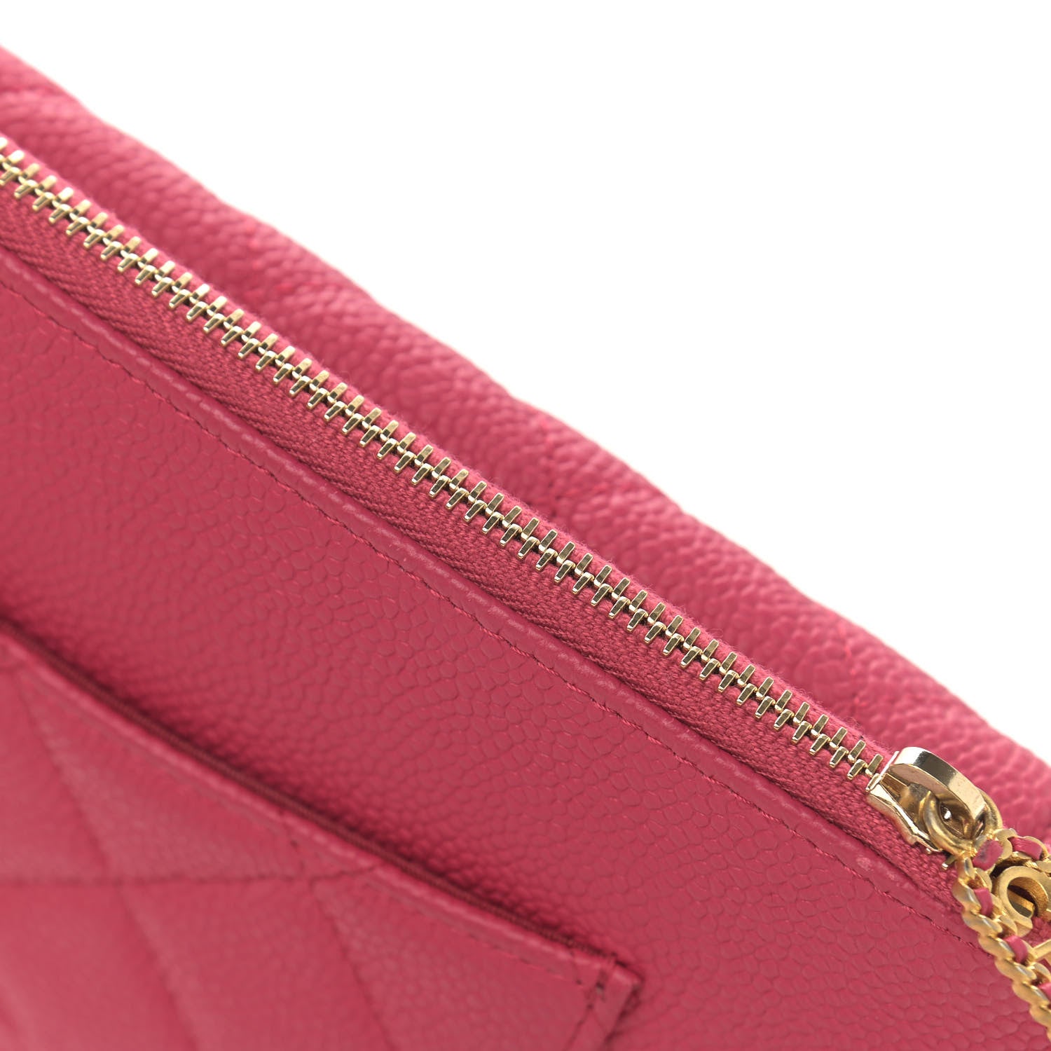 Chanel Caviar Quilted Logo Zip Wallet On Chain WOC Pink 13 of 14