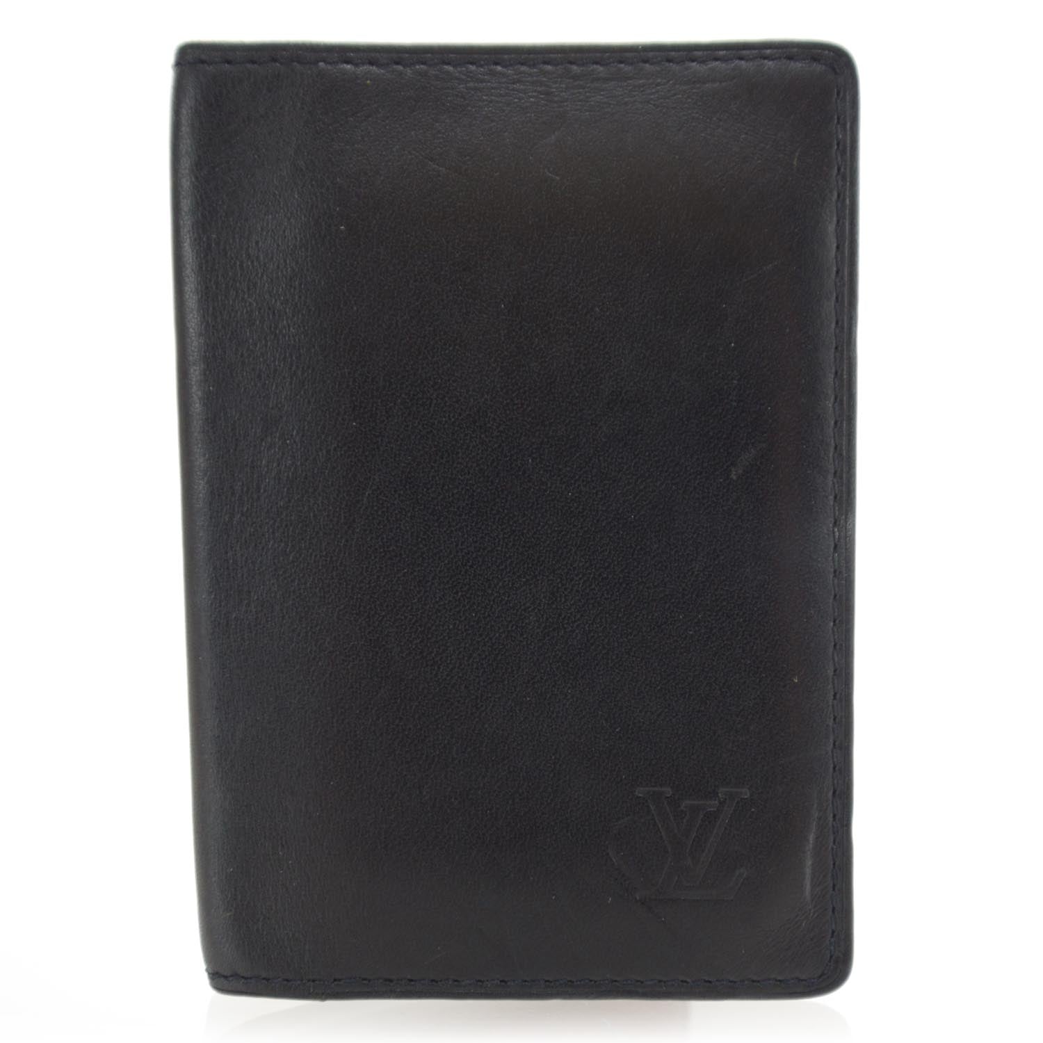 Louis Vuitton Nomade Leather Pocket Organizer Card Holder Black 1 of 8
