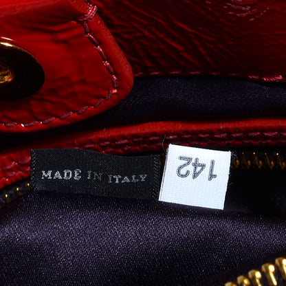 Miu Miu Crinkle Patent Tote Rosso 7 of 9