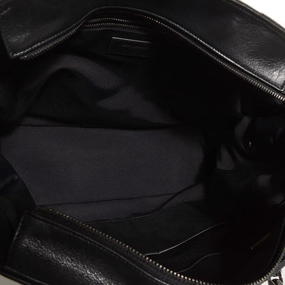 Saint Laurent Sheepskin Classic Matelasse Chevron Large Monogram Shopping Bag Black 14 of 18