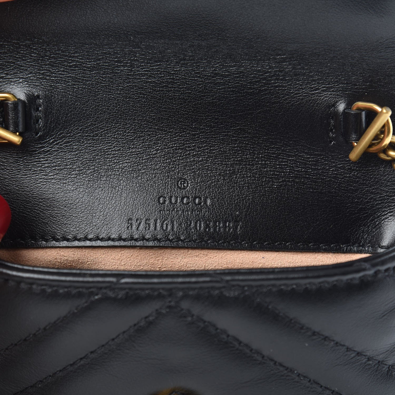 Gucci Calfskin Matelasse GG Marmont 2.0 Coin Purse On A Chain Black 6 of 7