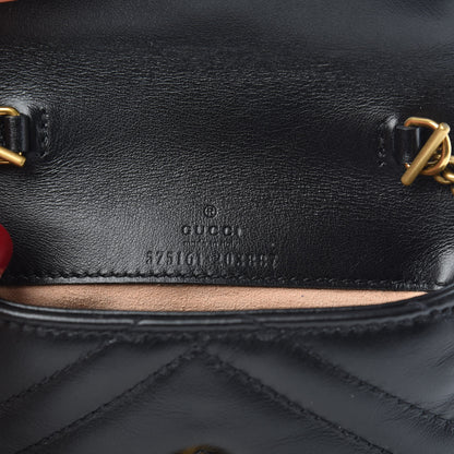 Gucci Calfskin Matelasse GG Marmont 2.0 Coin Purse On A Chain Black 6 of 7