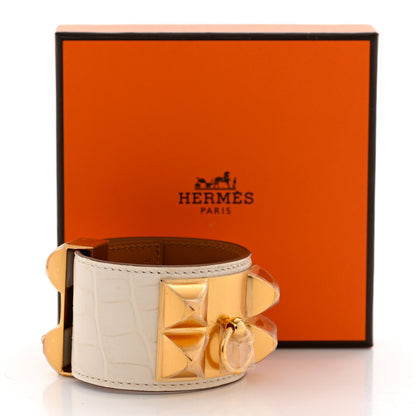 Hermes Matte Alligator Collier de Chien CDC Bracelet T1 Nata 8 of 8