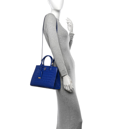 Burberry Crocodile Embossed Calfskin Mini Frances Tote Blue 2 of 9