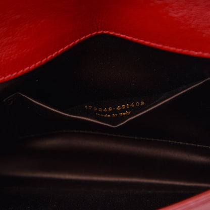 Saint Laurent Textured Patent Small Belle De Jour Clutch Red 7 of 8