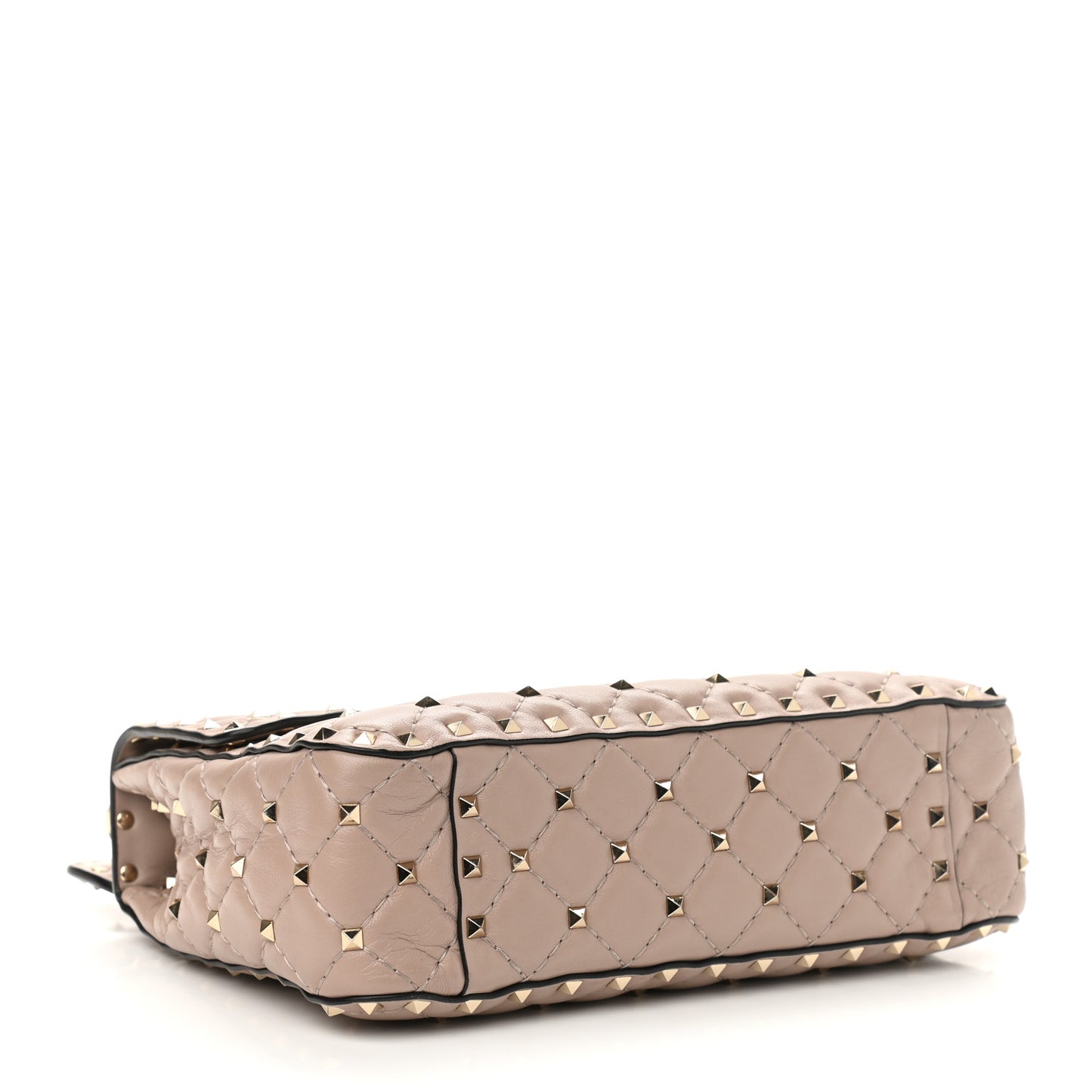 Nappa Medium Rockstud Spike Shoulder Bag Poudre