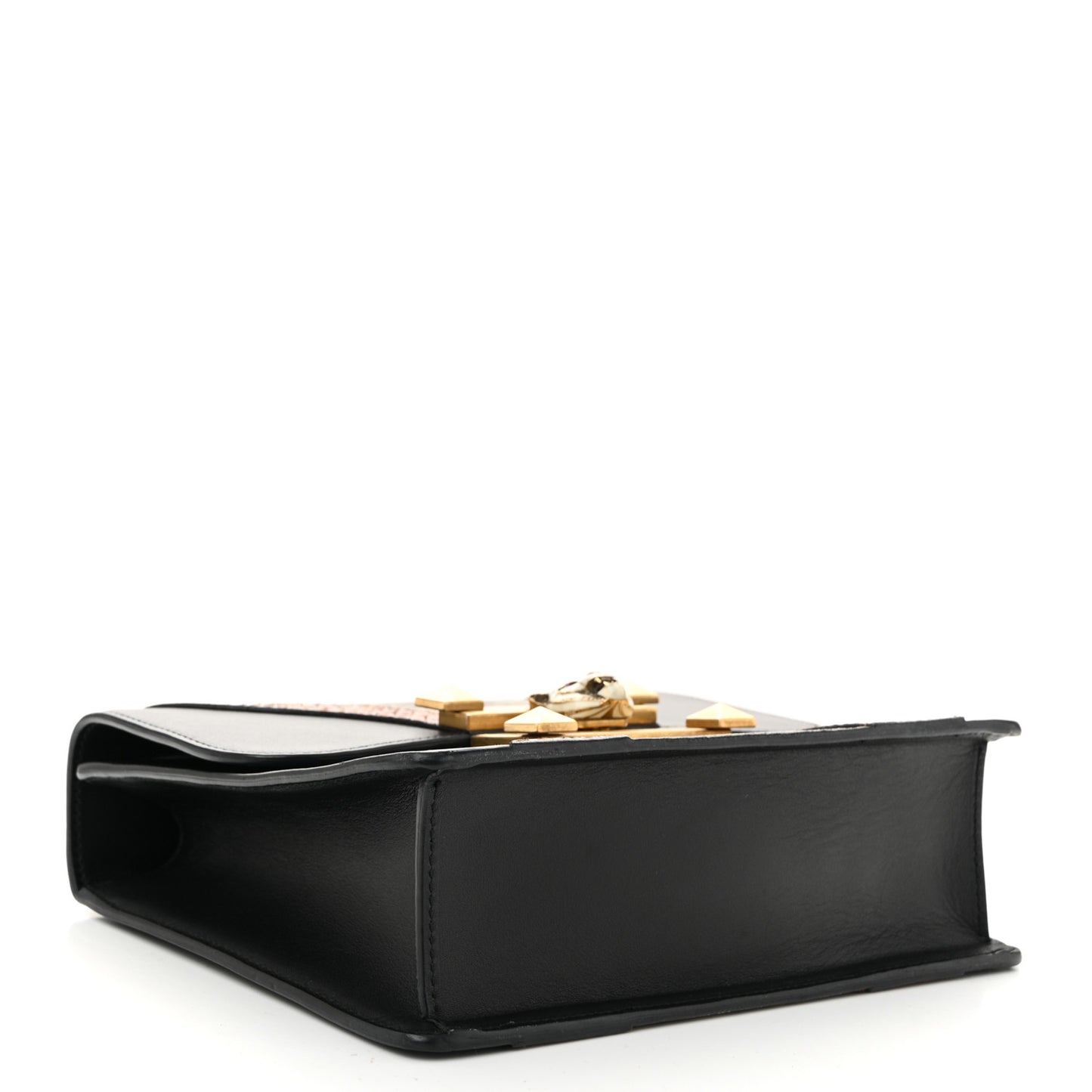 Nappa Elaphe GG Supreme Monogram Medium Osiride Shoulder Bag Black Bright Cuir Beige Ebony