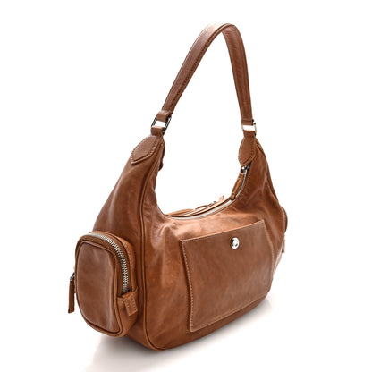 Miu Miu Nappa Large Multi Pocket Hobo Caramel 3 of 9