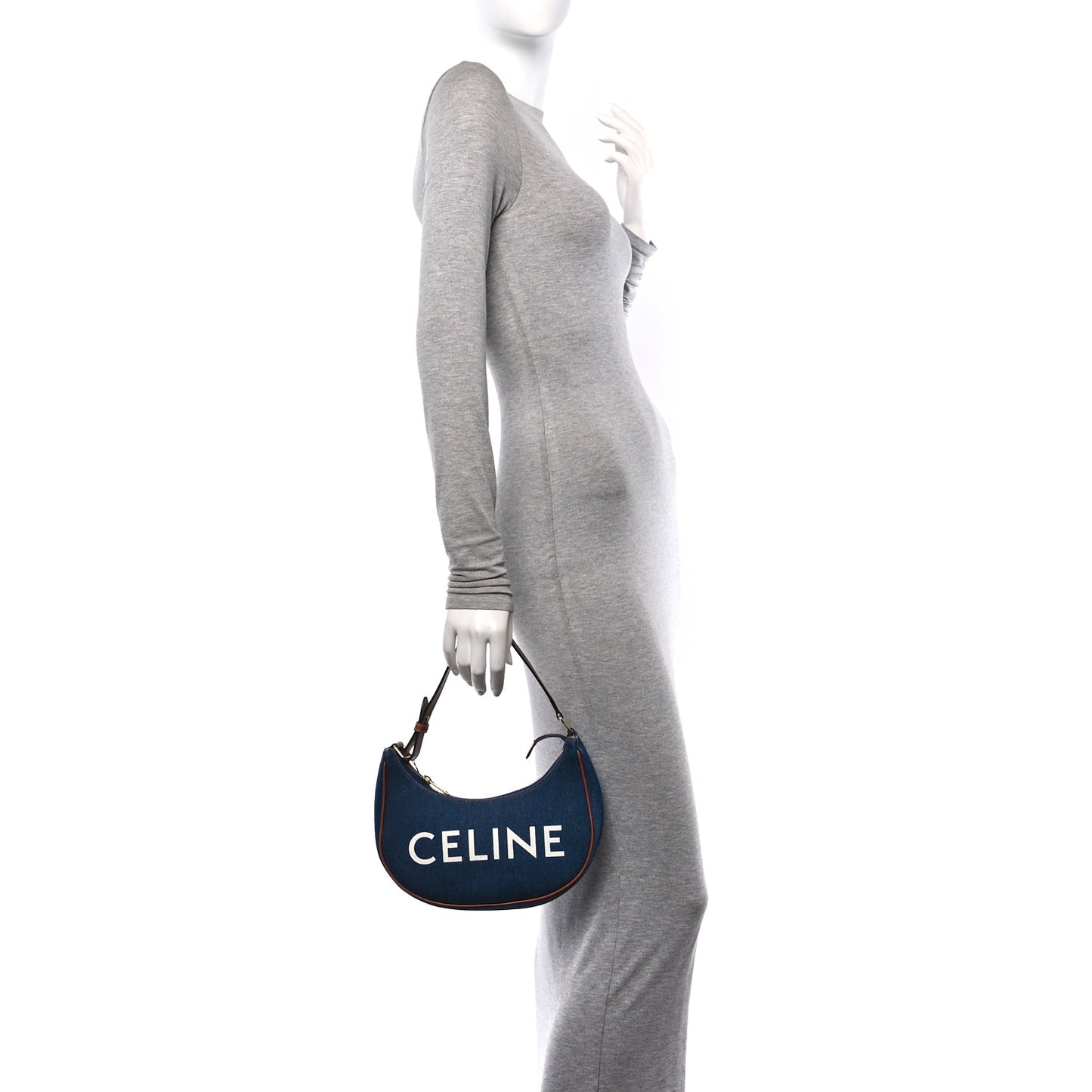 Denim Ava Shoulder Bag Navy Tan