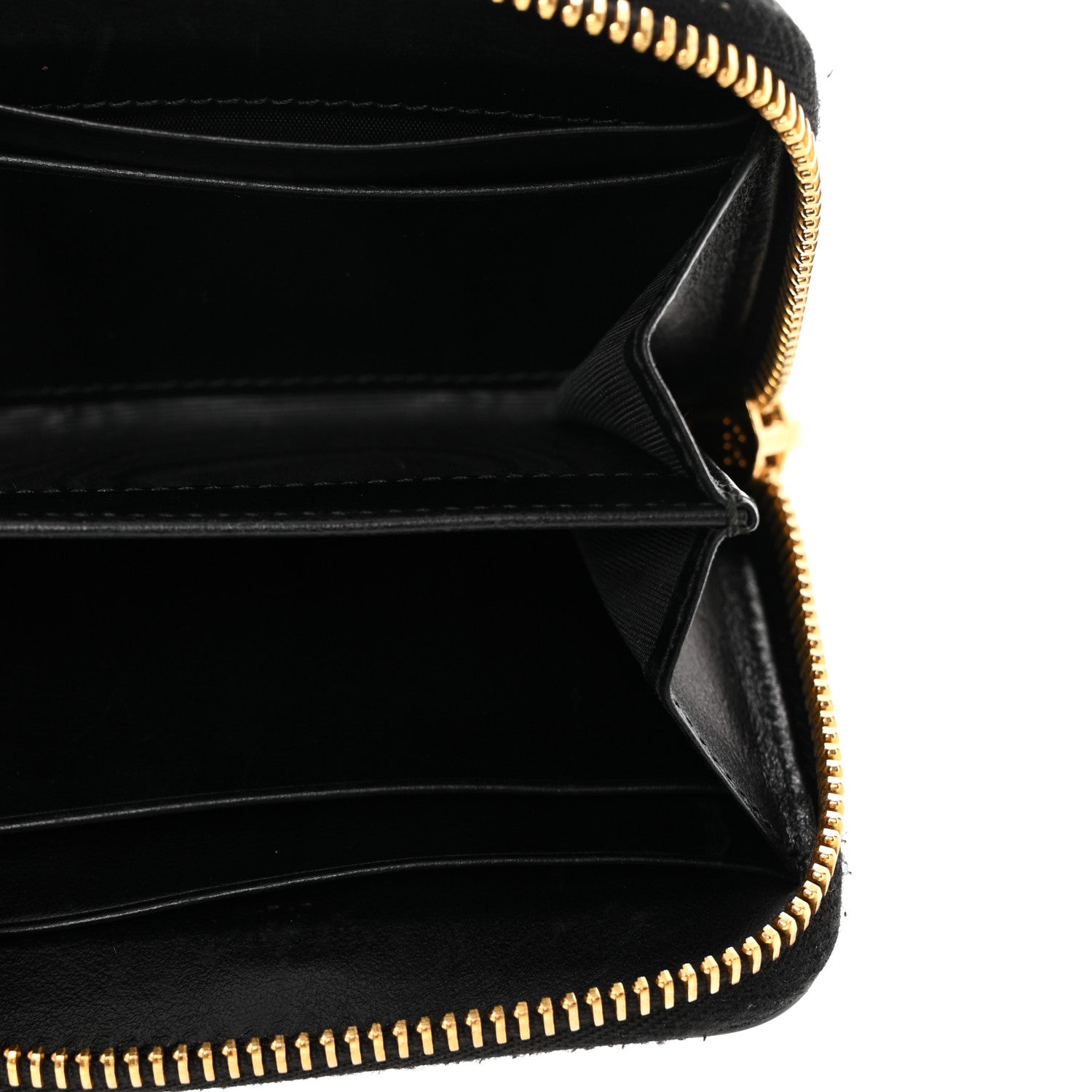 Prada Saffiano Metal Zip Coin Purse Black 5 of 9