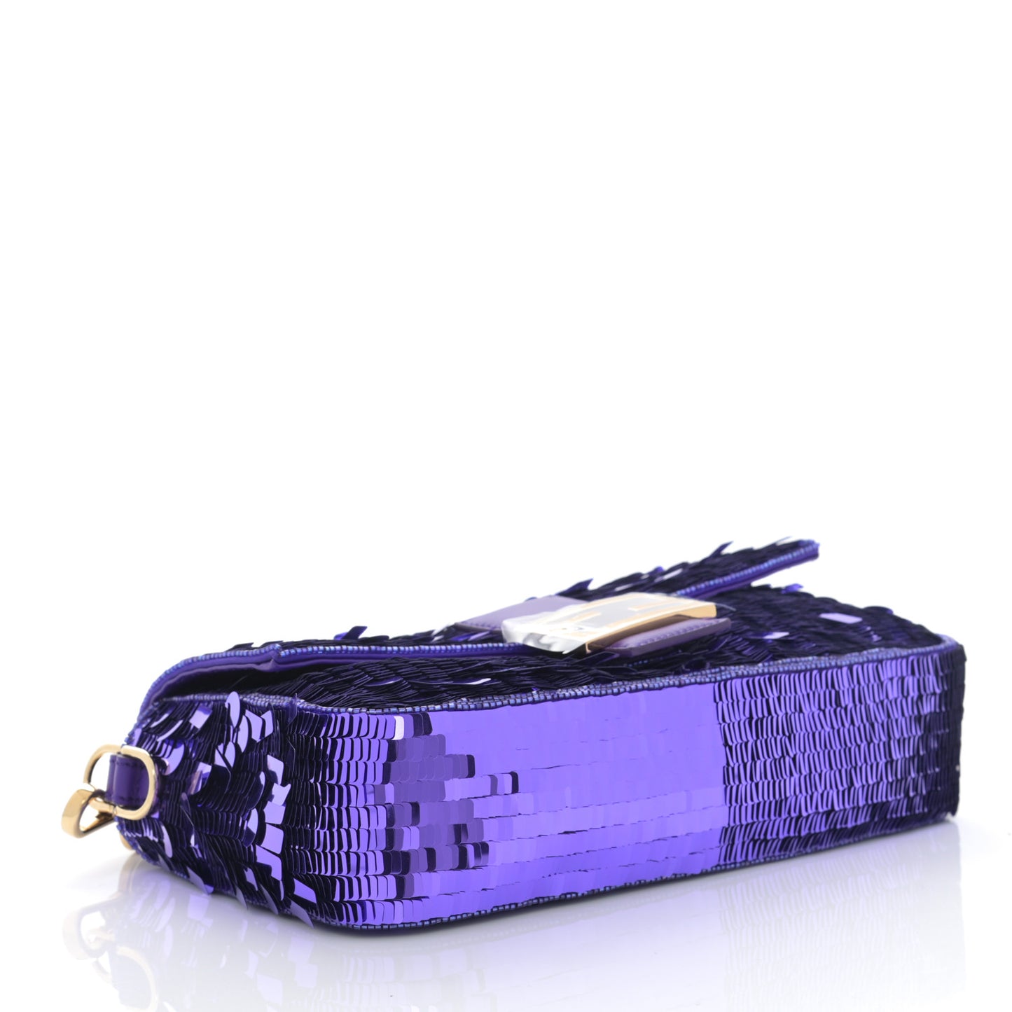 Sequin Paillettes Shiny Nappa Sex and the City Baguette Viola Purple Rain