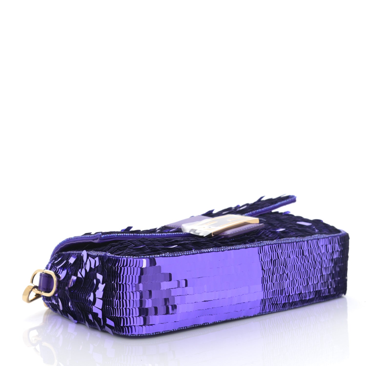 Fendi Sequin Paillettes Shiny Nappa Sex and the City Baguette Viola Purple Rain 4 of 11