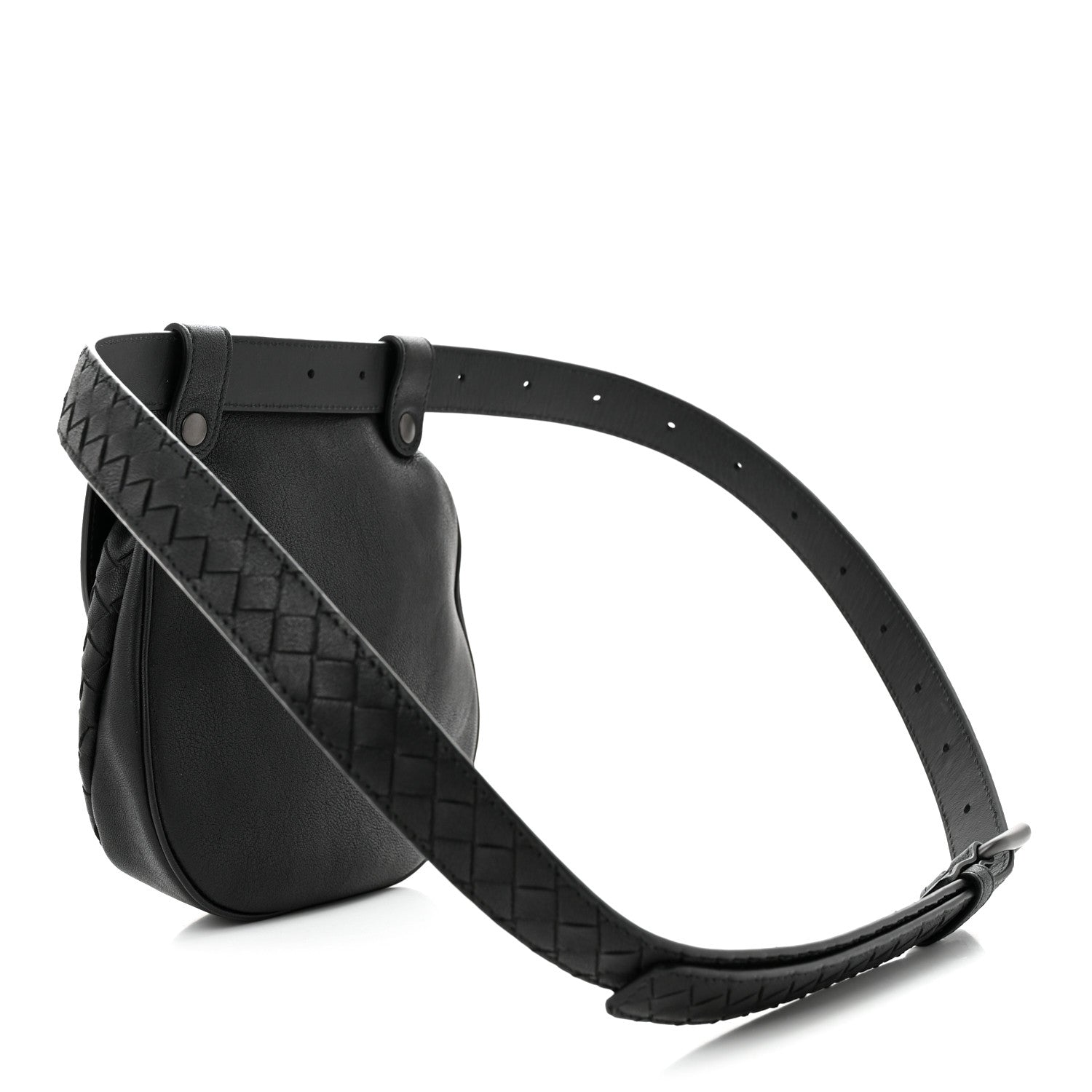 Bottega Veneta Nappa Intrecciato Flap Belt Bag Black 3 of 10