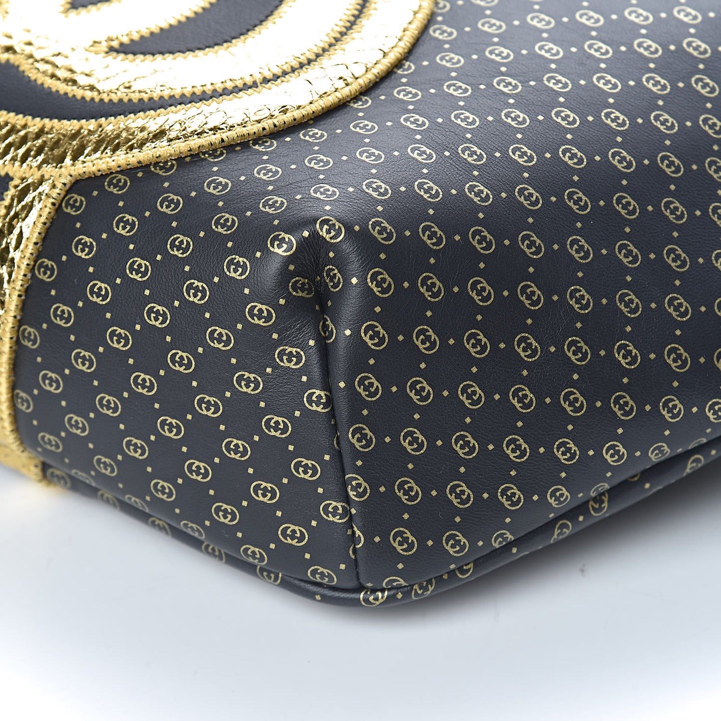 X DAPPER DAN Calfskin Laminated Ayers GG Micro Monogram Belt Bag Black