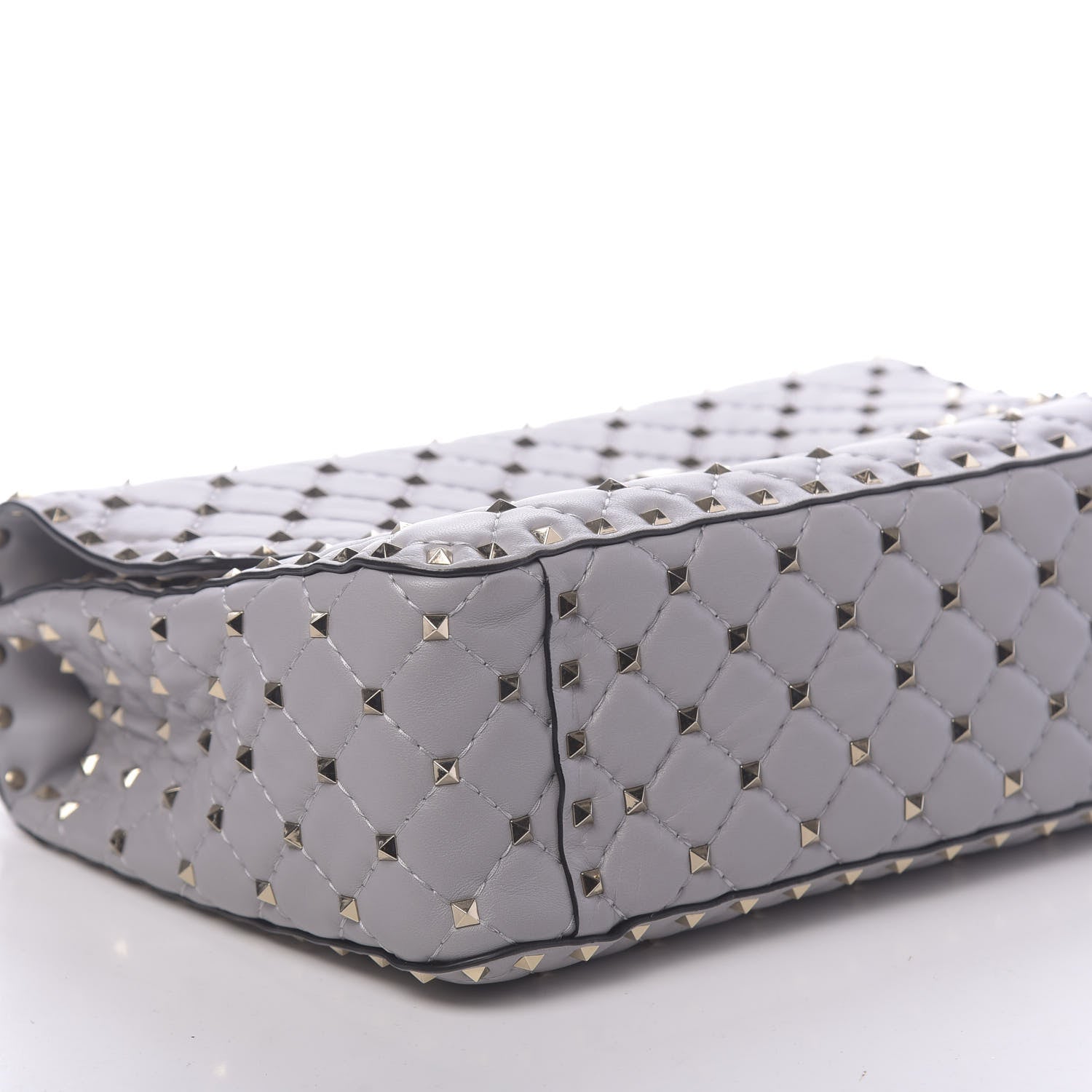 Valentino Garavani Nappa Large Rockstud Spike Shoulder Bag Pastel Grey 7 of 9