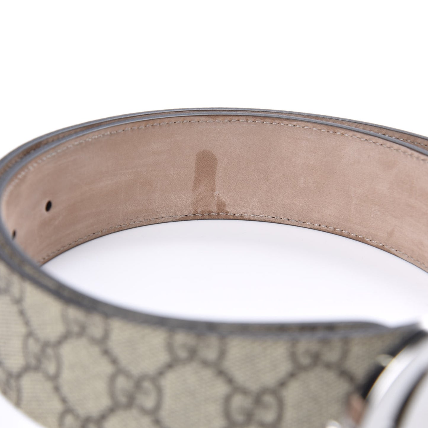 GG Supreme Monogram Selleria Calfskin Interlocking G 40mm Belt 90 36 Beige Ebony Cocoa