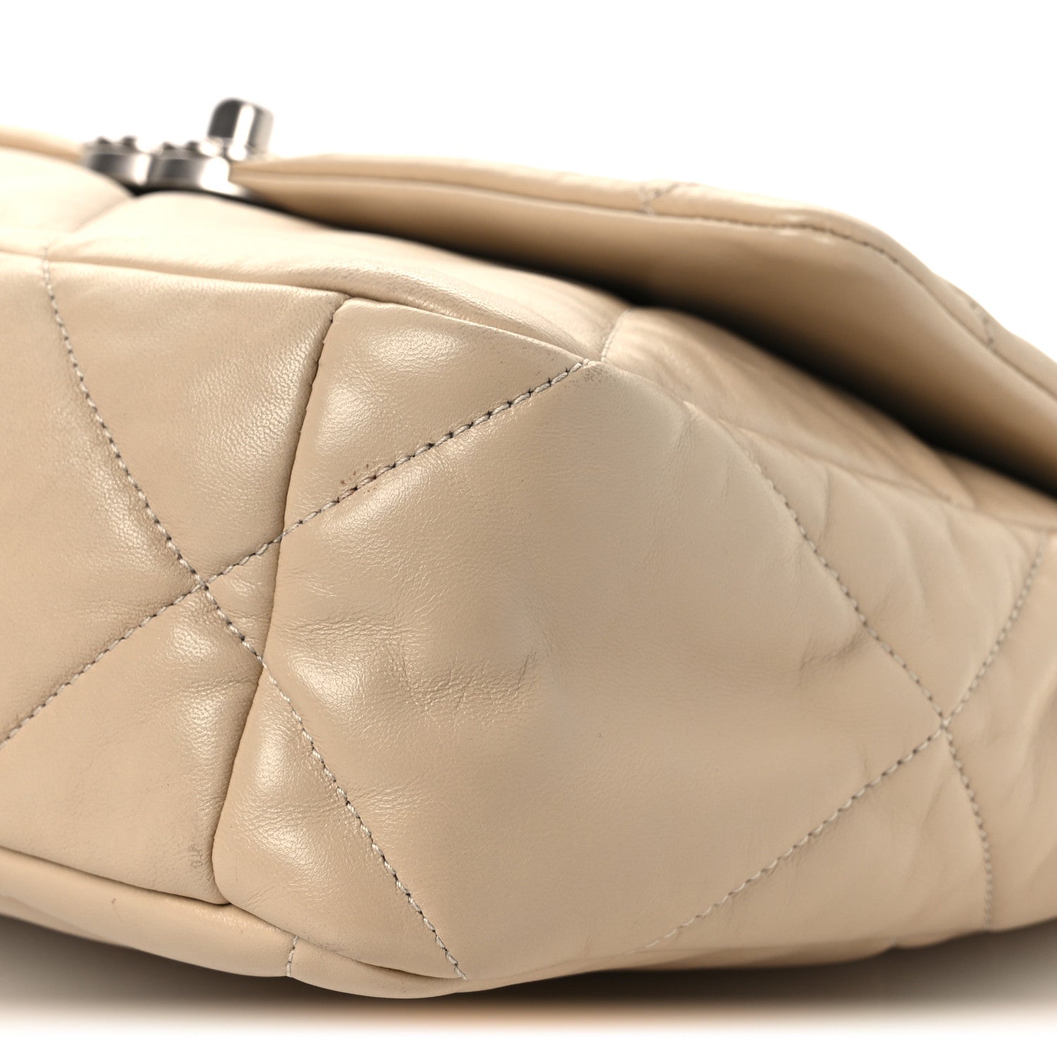 Chanel Lambskin Quilted Large Chanel 19 Flap Beige 9 of 13