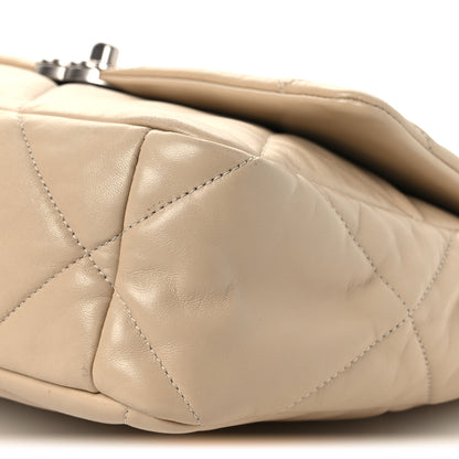 Chanel Lambskin Quilted Large Chanel 19 Flap Beige 9 of 13