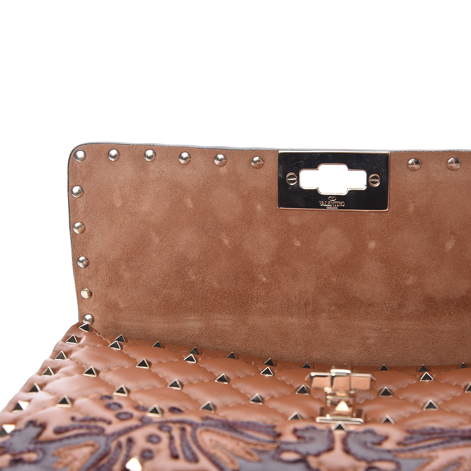 Valentino Garavani Nappa Flower Intarsia Medium Rockstud Spike Shoulder Bag Multicolor 10 of 10