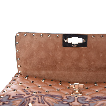 Valentino Garavani Nappa Flower Intarsia Medium Rockstud Spike Shoulder Bag Multicolor 10 of 10