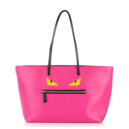 Fendi Vitello Elite Cuoio Monster Buggies Medium Roll Tote Ciclamino Black Multicolor Verde Prato 1 of 9