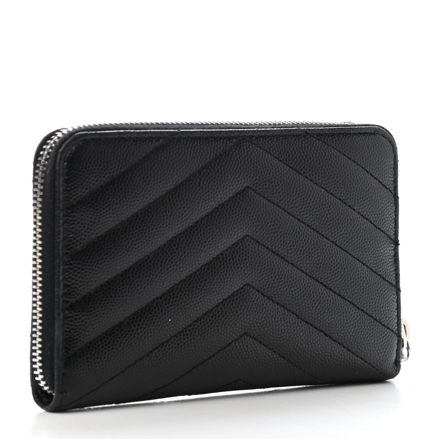 Grain De Poudre Matelasse Chevron Monogram Zip Around Wallet Black