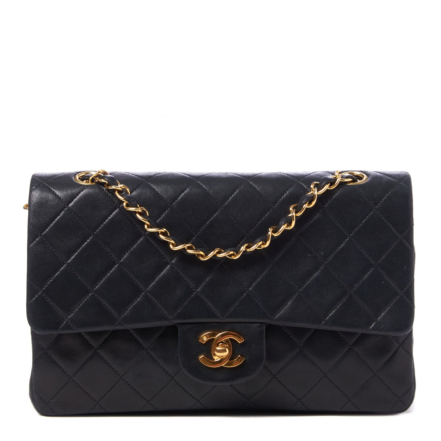 Chanel Lambskin Quilted Medium Double Flap Black 1 of 9