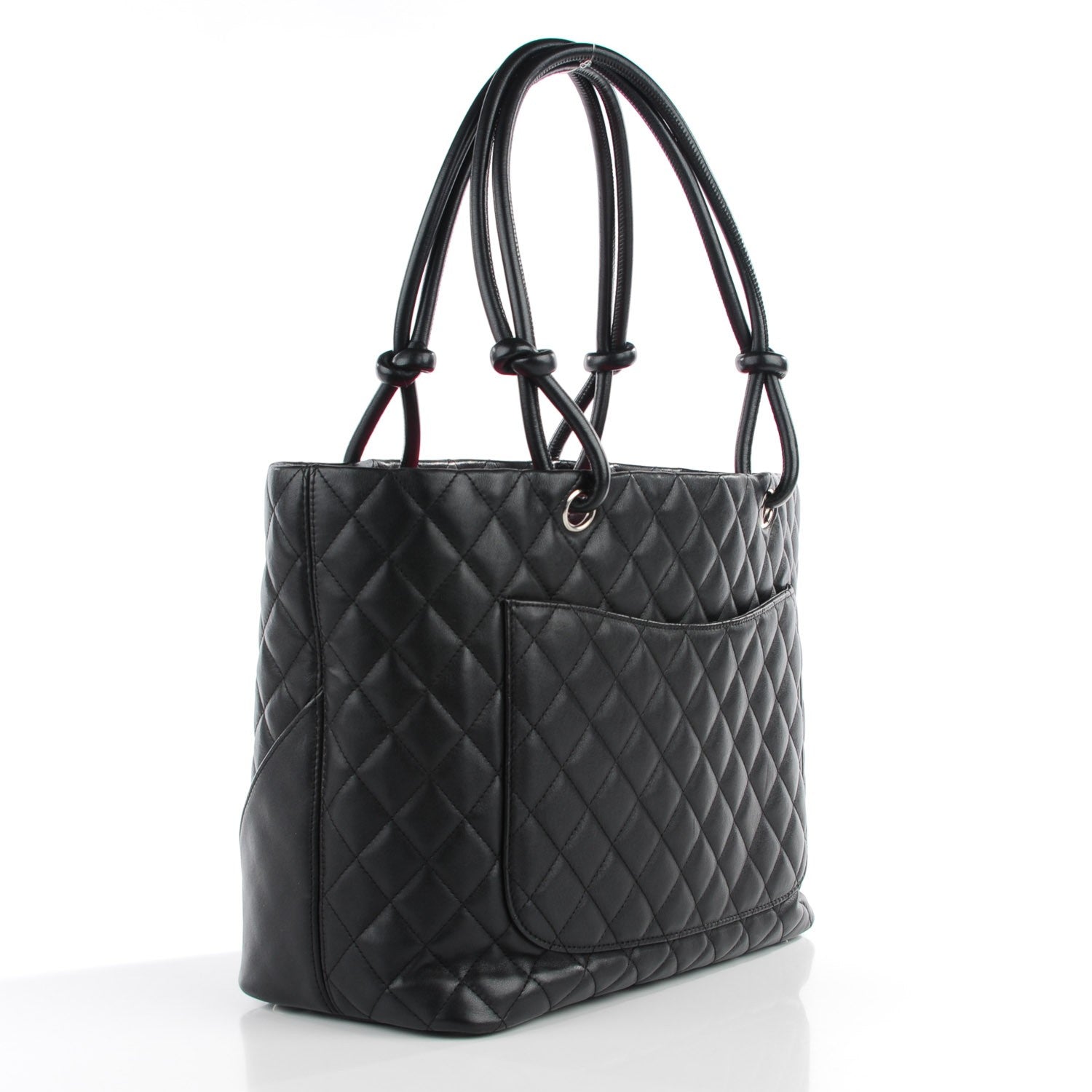 Chanel Calfskin Quilted Large Cambon Tote Black White 3 of 8
