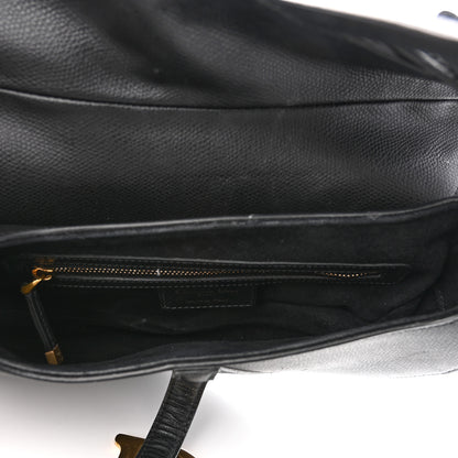 Christian Dior Grained Calfskin Saddle Bag Black 5 of 10