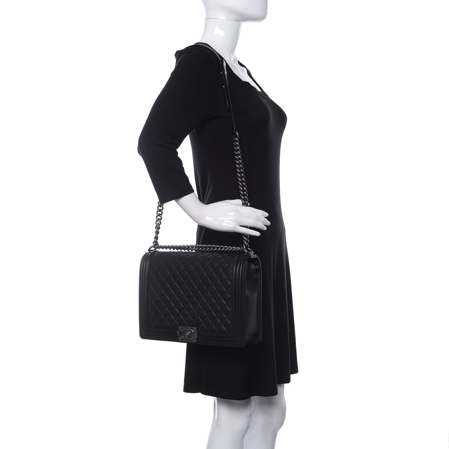 Chanel Caviar Quilted Large Boy Flap Black 2 of 11