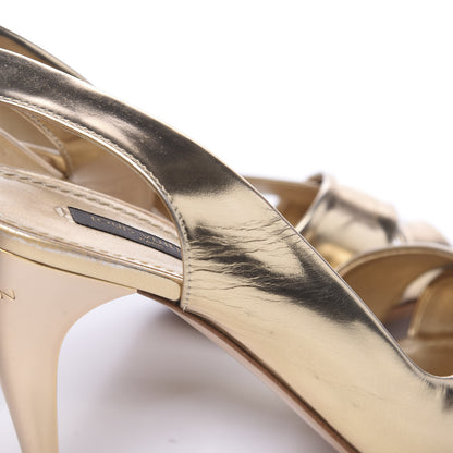 Louis Vuitton Metallic Calfskin Slingback Pumps 36.5 Gold 12 of 13