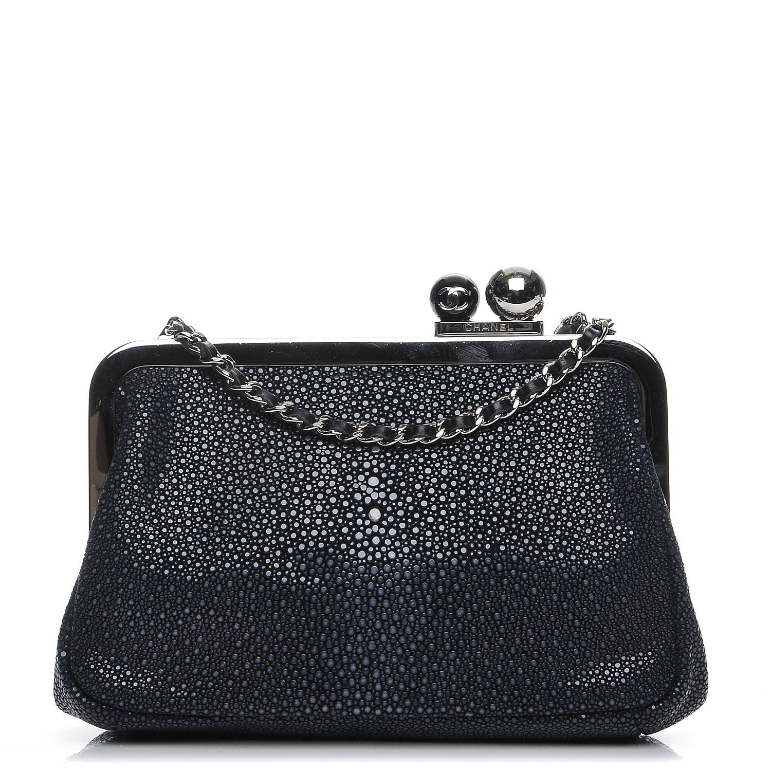 Chanel Stingray Degrade Frame Clutch Navy Blue 1 of 7